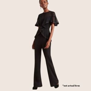 🖤 ANTHRO x HARLYN AMARIS FLUTTER SLEEVE JUMPSUIT BLACK MEDIUM NWT